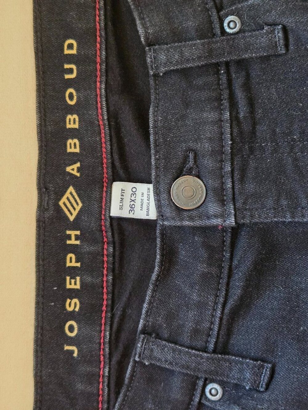 Joseph Abboud Men’s Slim Fit Black Jeans 36x30 Premium Stretch Denim - Picture 3 of 12